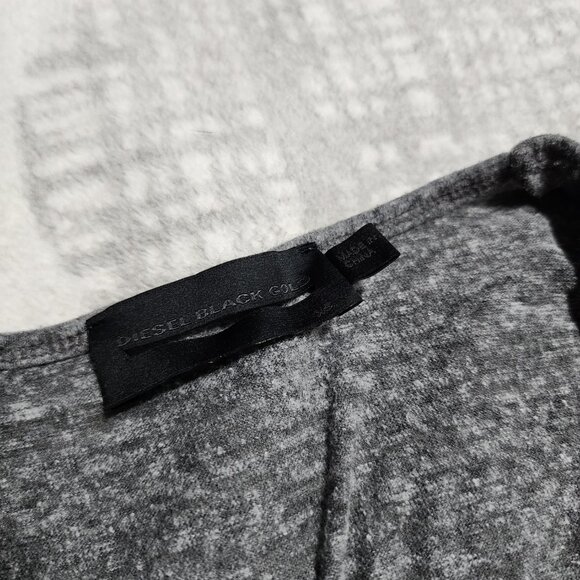 Diesel Black Gold Gray Ruched V-Neck Short Sleeve Top Sz XS - Discontinued - Picture 2 of 4